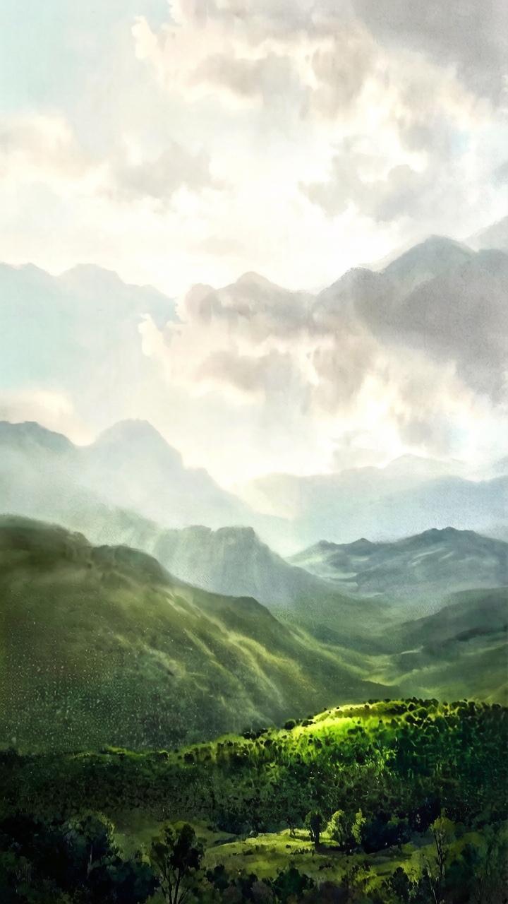 水彩风景水彩画手机壁纸治愈系风景水彩水彩大师Jorge·corpuna