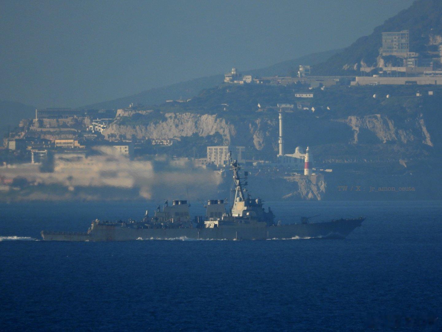 美国海军还在增兵阿利伯克2A型温斯顿·S·丘吉尔号驱逐舰于2月22日穿越直布罗陀