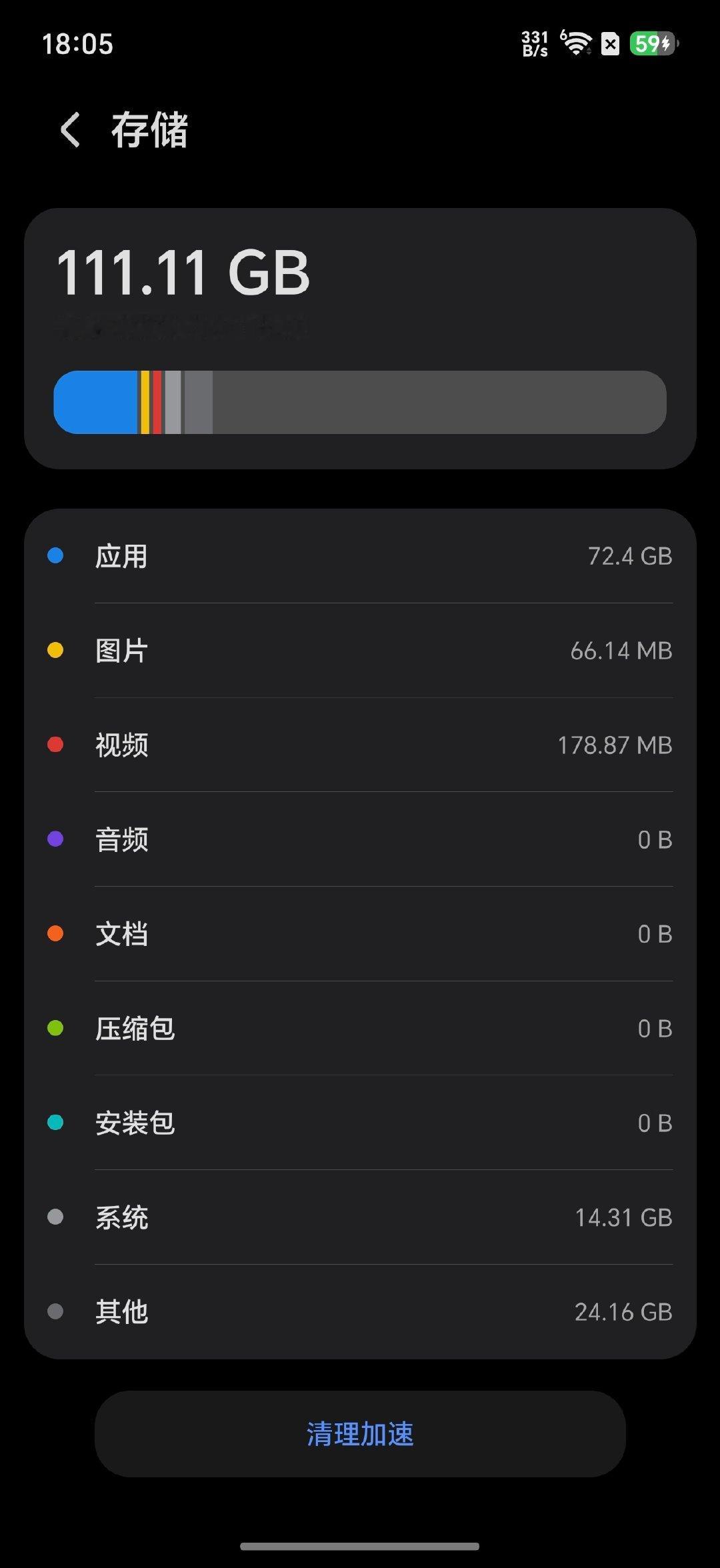 刚刚给荣耀X80ProMax升级了MagicOS11系统，升级前已用111.11GB空间，升级后已用