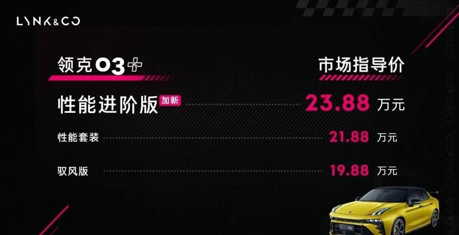 亲民燃油性能车我是不是好久没报道过了？领克03+出新款了，叫03+性能进阶版，