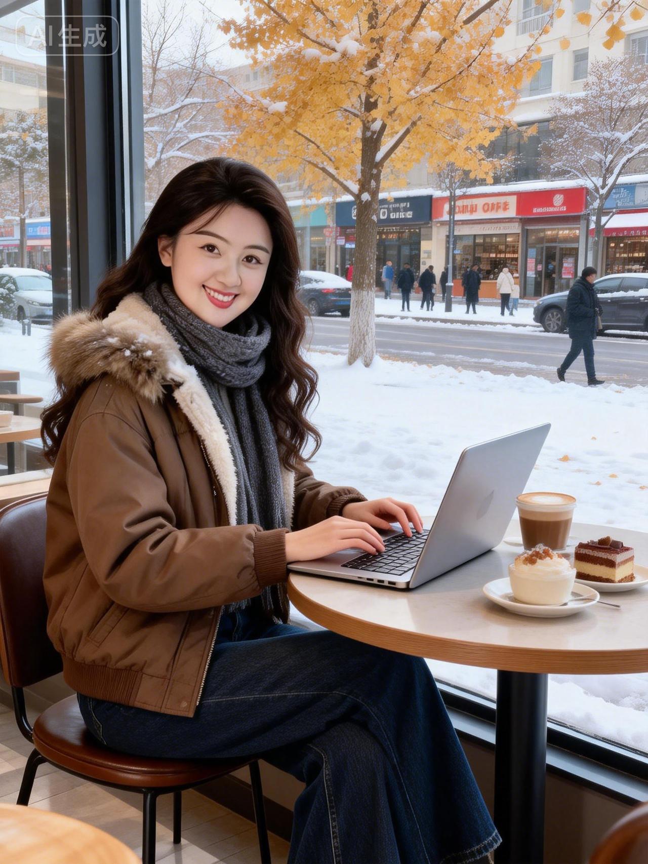 冬日暖阳下，咖啡与甜点相伴，享受宁静的午后时光。