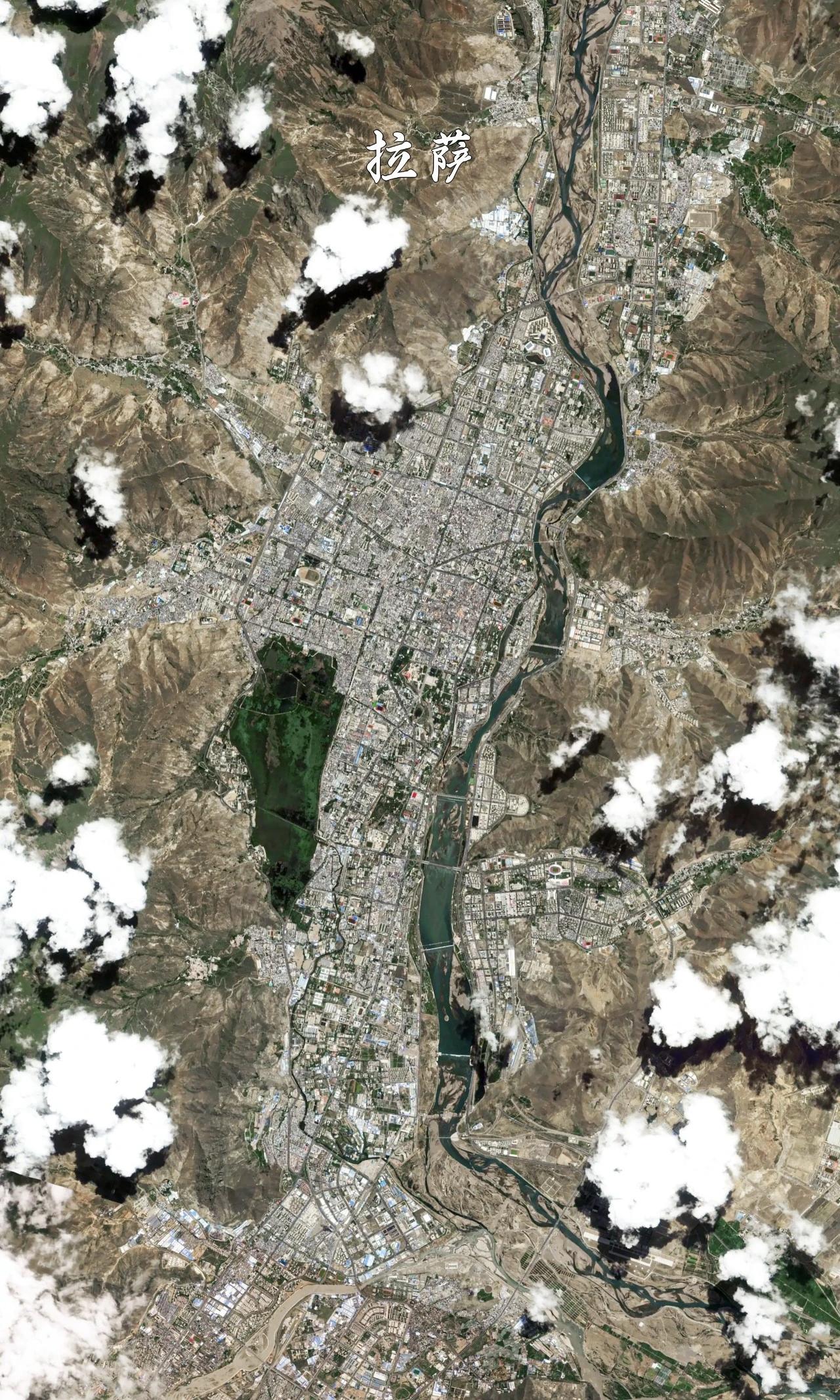 拉萨市最近高清卫星图