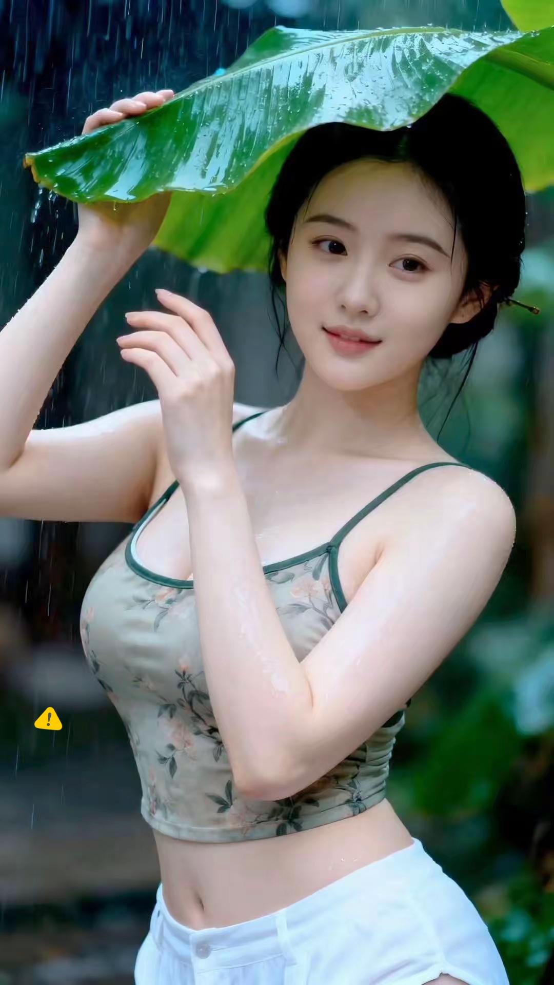 雨中漫步，绿意盎然，清新自然，感受大自然的馈赠。