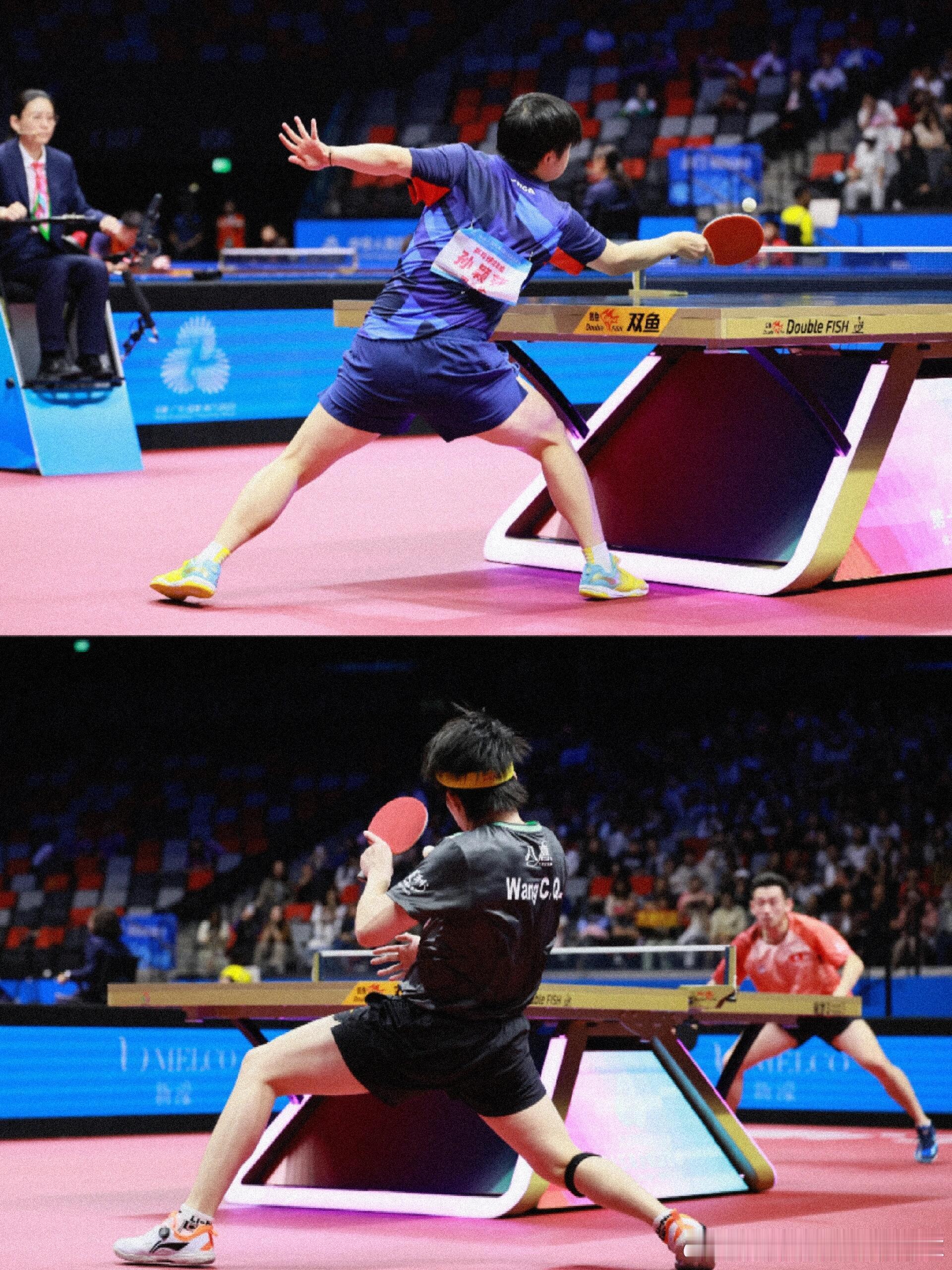 战斗状态下的王楚钦孙颖莎这动作太帅了！！