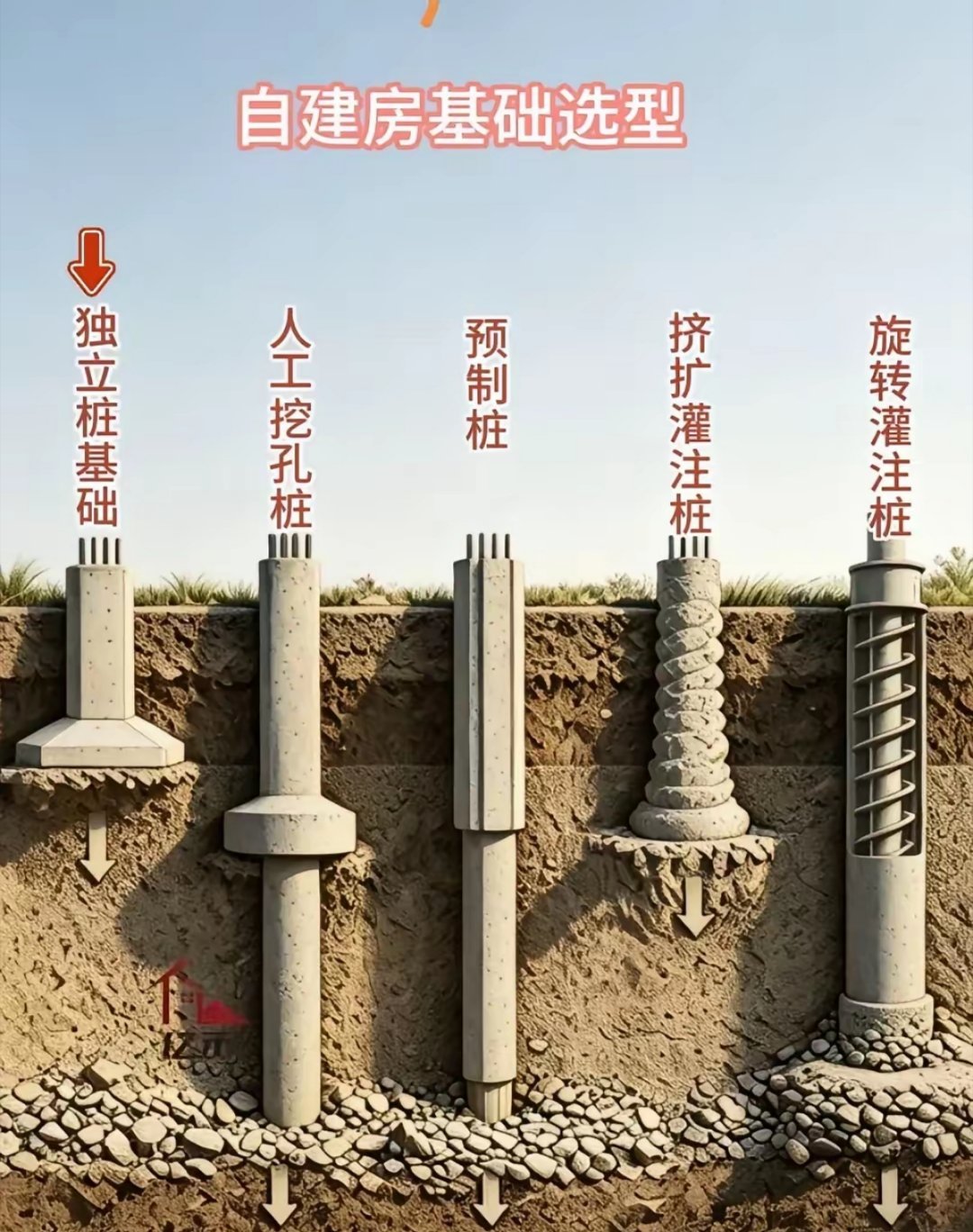 不懂就问，哪个地桩更合适农村自建房！