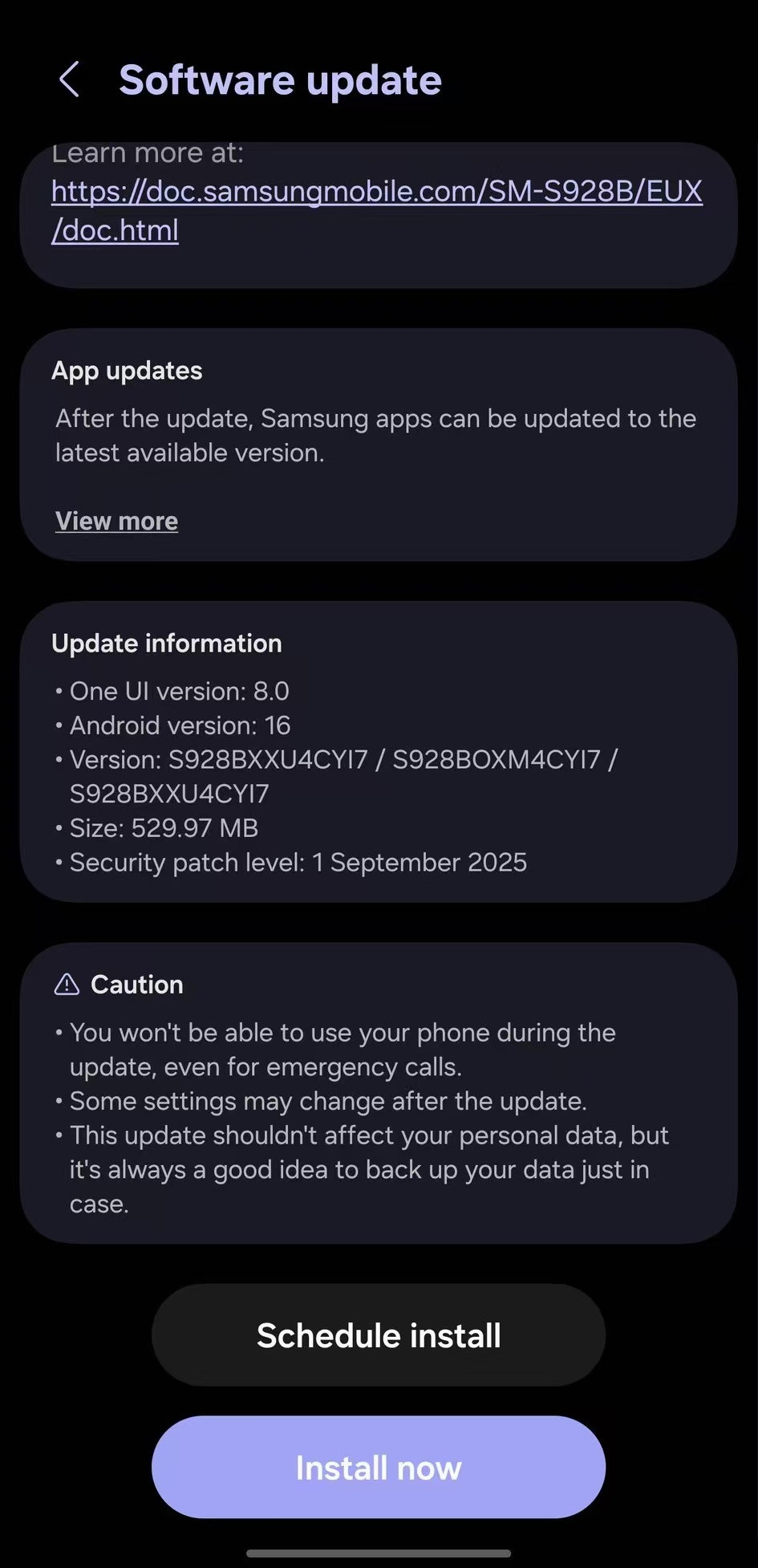 欧版GalaxyS24系列推送OneUI8.0​​​
