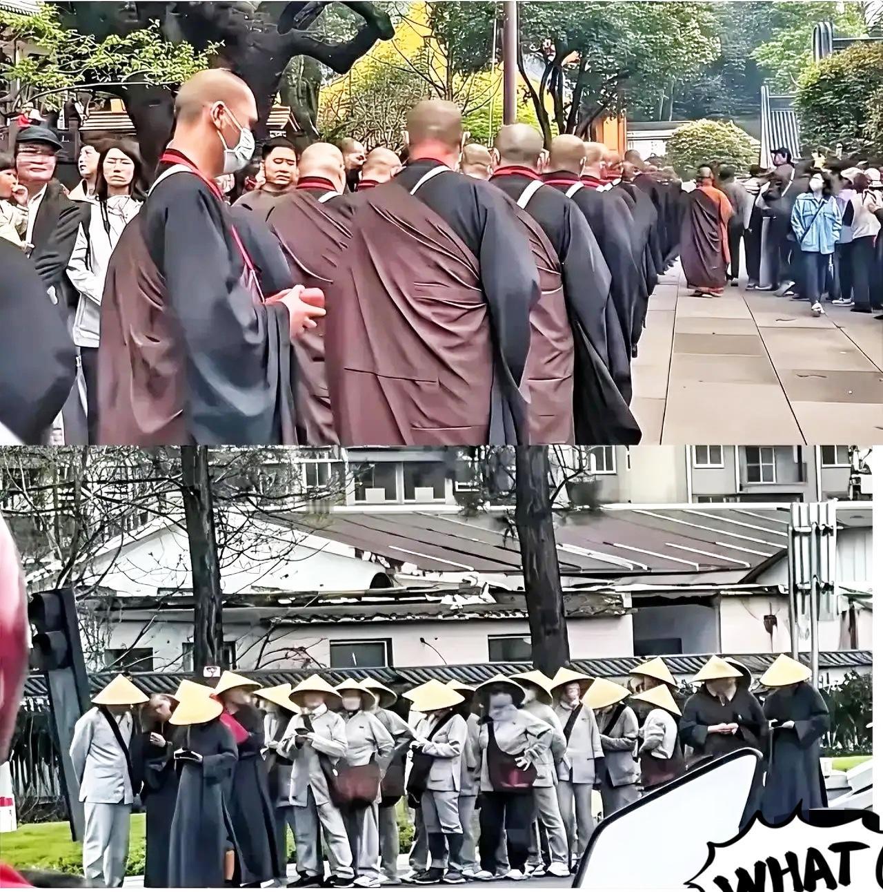 某寺庙解封的画面，直接把打工人的三观震碎了！大门一开，出来的和尚个个大长腿冷