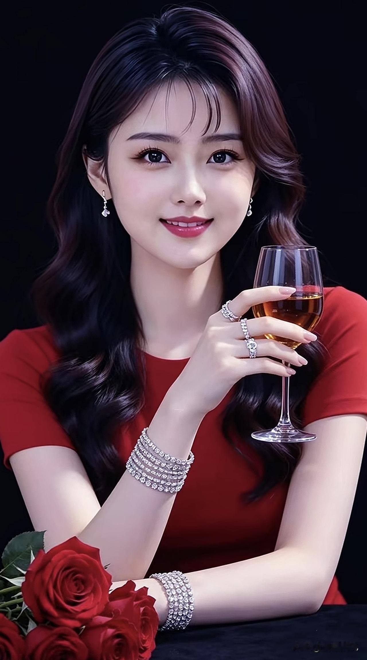 优雅红裙，香槟相伴，绽放迷人魅力！🌹🍷红裙闪耀写真高端红裙穿搭魅力红裙穿