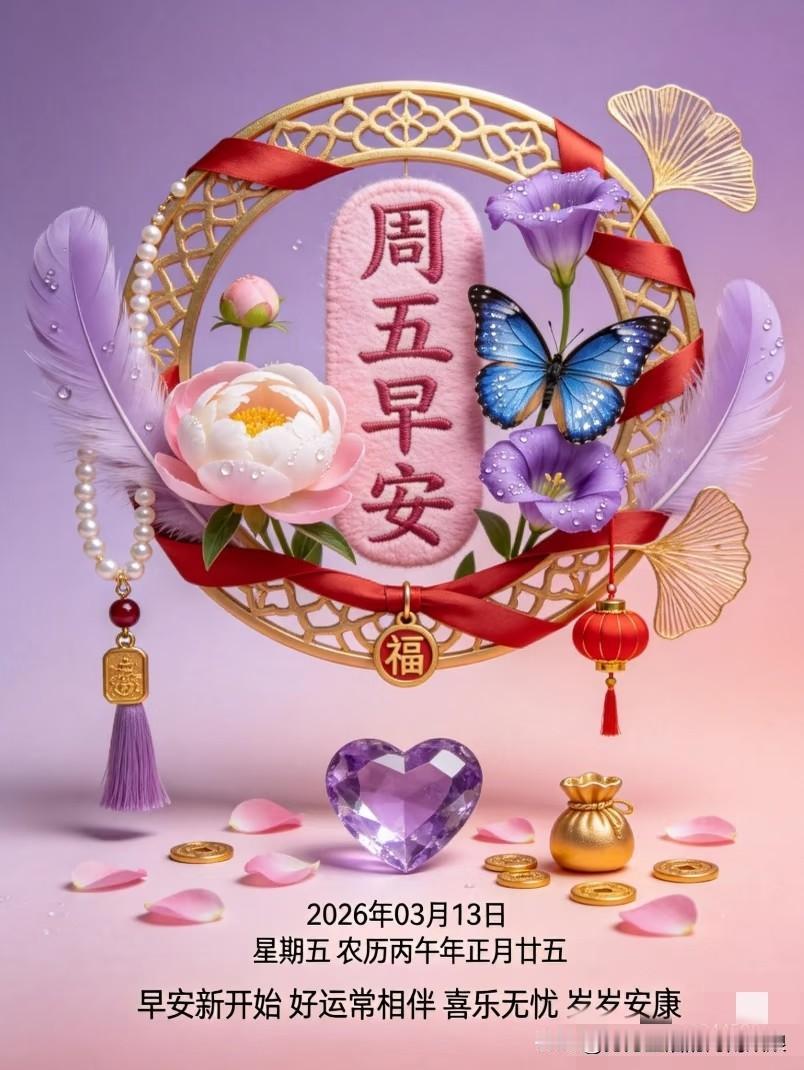 正月二十五，周五早安！愿你今天顺心顺意、轻松自在，把一周的疲惫都放下，把好心情