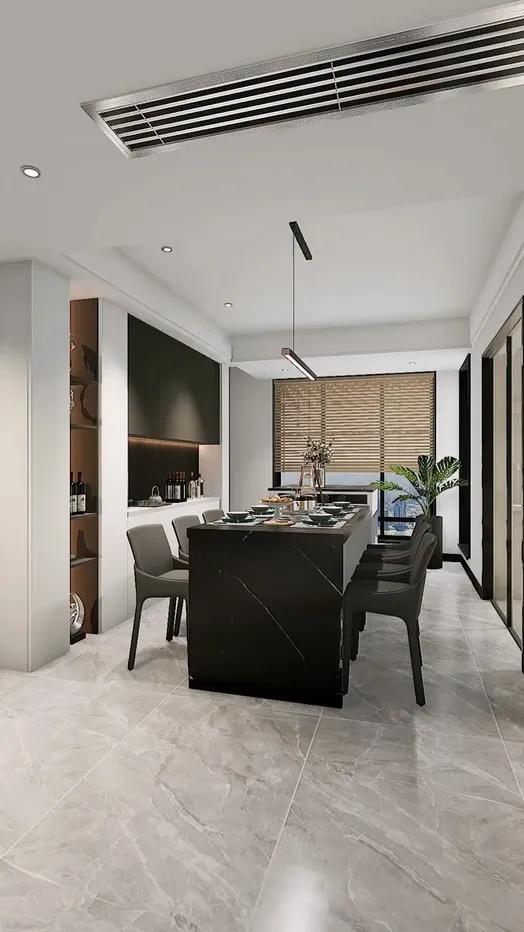 朋友家餐厅加了个岛台，我笑他瞎折腾，进去一看我傻眼了！我朋友装修那会儿，非要在