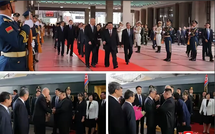 将军自带霸气，当仁不让走在红毯中央女儿也来了，十几岁就能参加这么重要的场