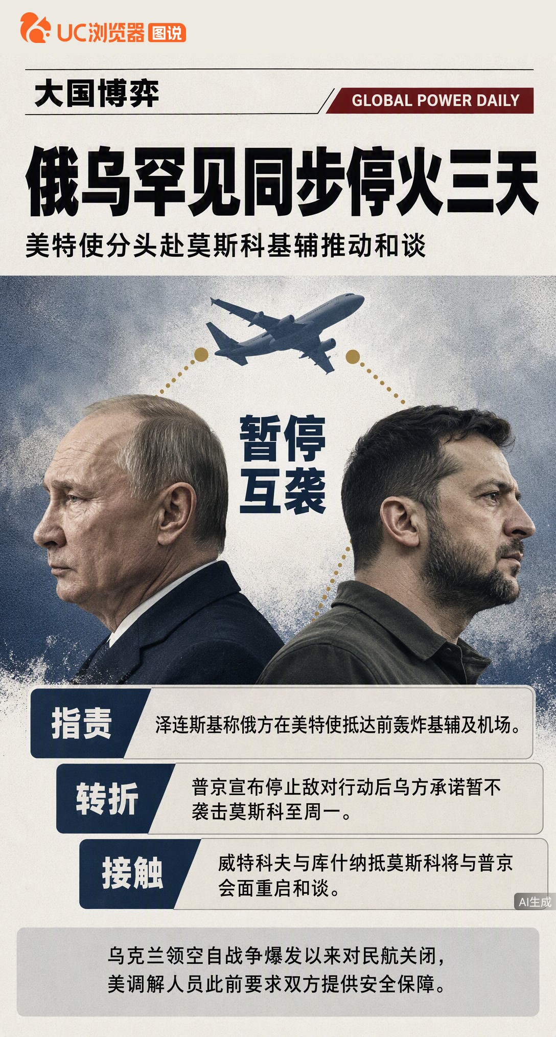 俄乌居然同步停火了3天，就为让美国特使的飞机能落地。但停火前几小时，俄方还在炸基辅机场。这3天平不平