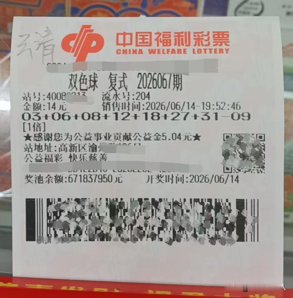 26067期双色球今日双色球，这期的预测号码是一注7＋2小复式3、6、8、1
