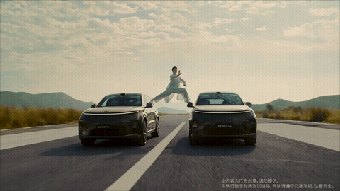#理想L9不问来路问功夫#很强！！！一边，是谢苗站上两辆行驶中的理想L9Livis，硬核秀功夫；另一
