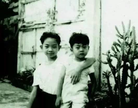 蔡澜和弟弟蔡萱。蔡澜比弟弟蔡萱大5岁，两个小男孩长得虎头虎脑，眉宇间一股英气