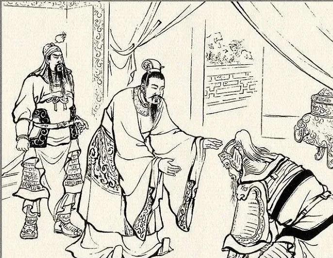 关云长走马取武陵，刘玄德亲往黄忠府上相请，黄忠最终归降。接着，关羽又引魏延来见大