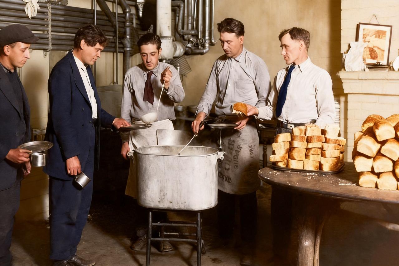 这是美国大萧条时贫民们充饥用的食物。这些食物做成的菜被戏称为“胡佛炖菜”，通常由