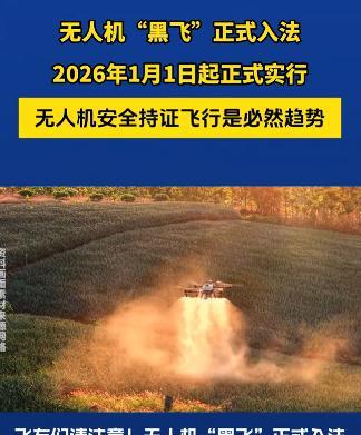 难怪大疆最近要慌不择路大降价！原来，明年1月1日开始，无人机“黑飞”行为入法了，