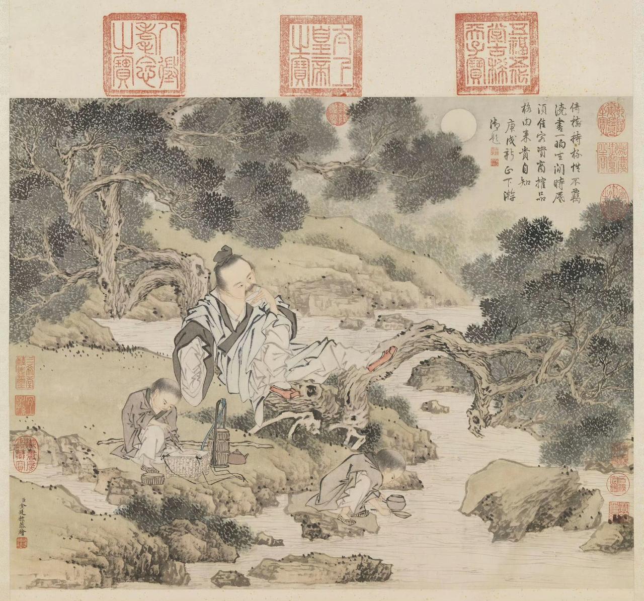 清金廷标品泉图，台北故宫博物院藏。​​​