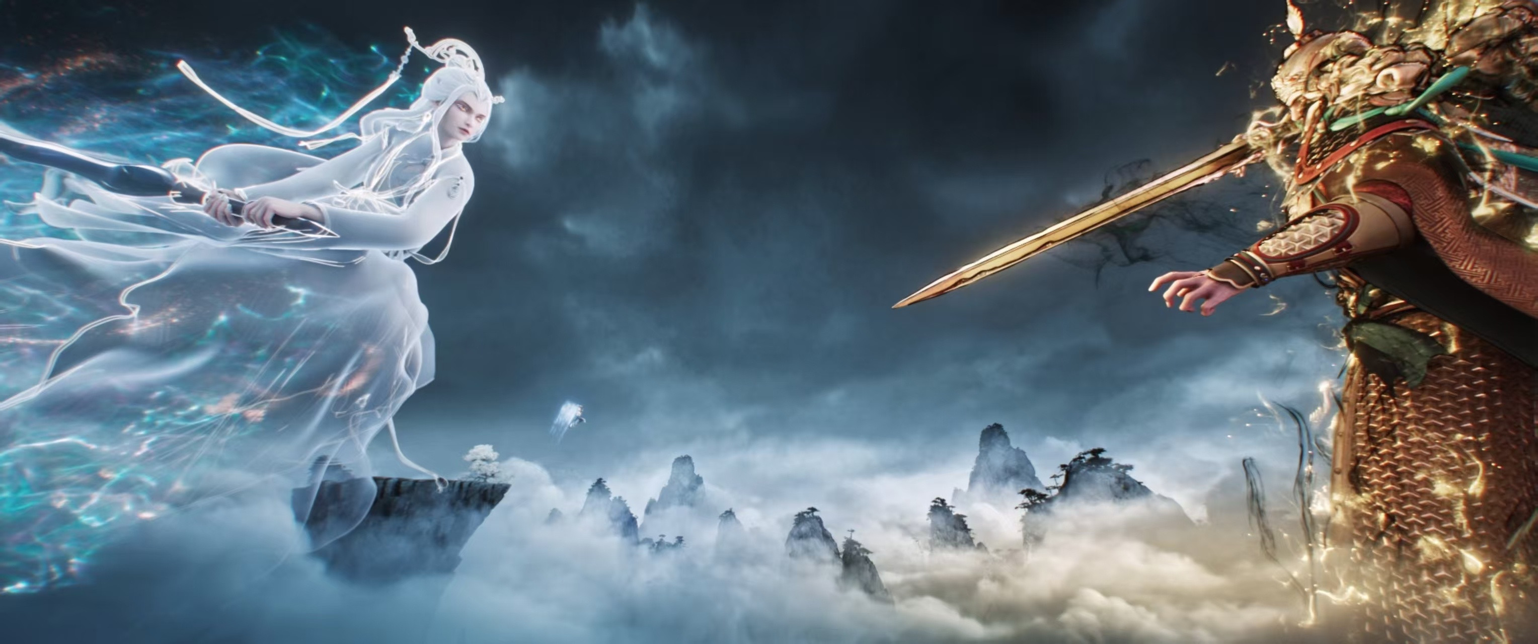 国漫顶级水墨斗法剑来2第14集的水墨特效直接把“经费在燃烧”写在屏幕上！哪怕听不