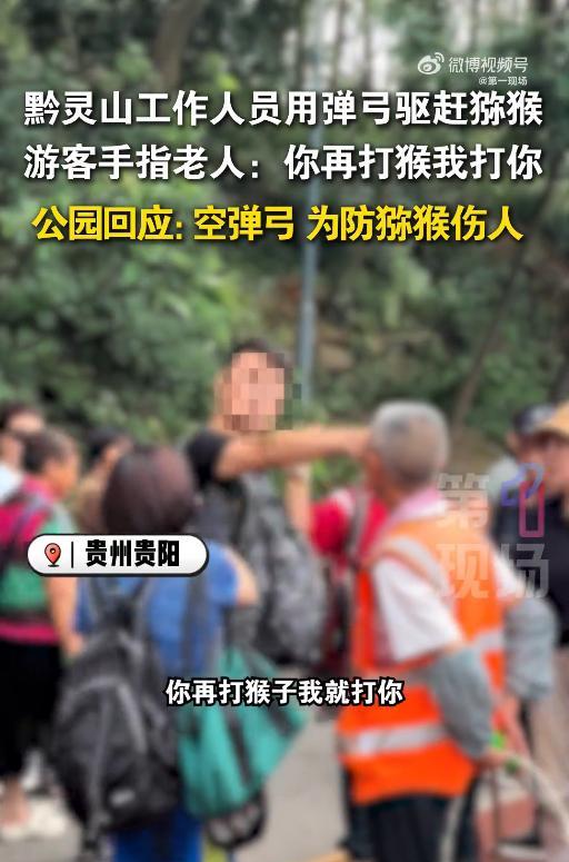 “冤不冤！”7月25日，贵州贵阳，景区为防止猕猴伤害游客，专门安排工作人员巡逻，