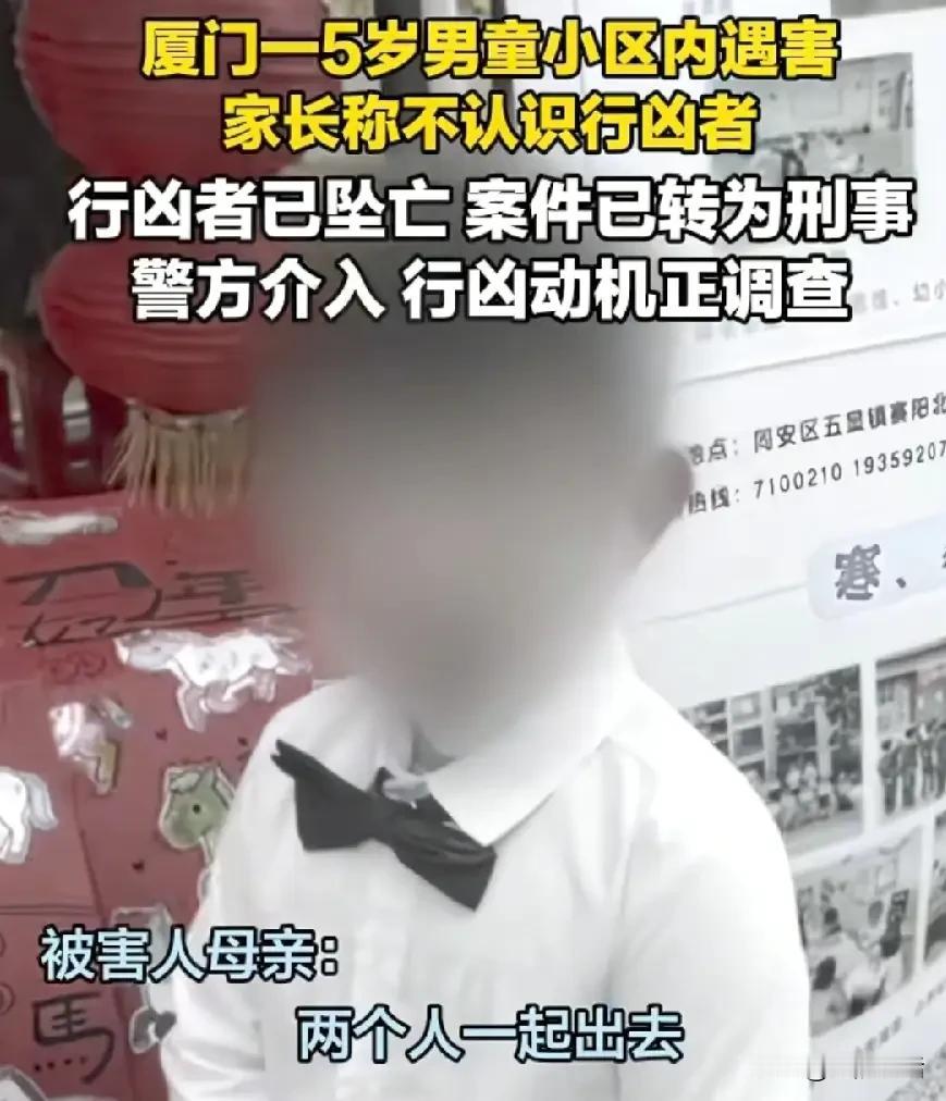 厦门市同安区某小区发生一起凶杀案，一名5岁的男孩被同小区的邻居杀害。12月2