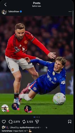 卢克肖赛后ins的选图有点东西