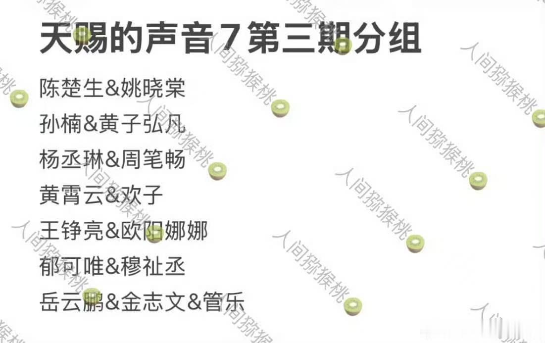网传天赐的声音分组名单网传天赐的声音穆祉丞郁可唯一组啊这