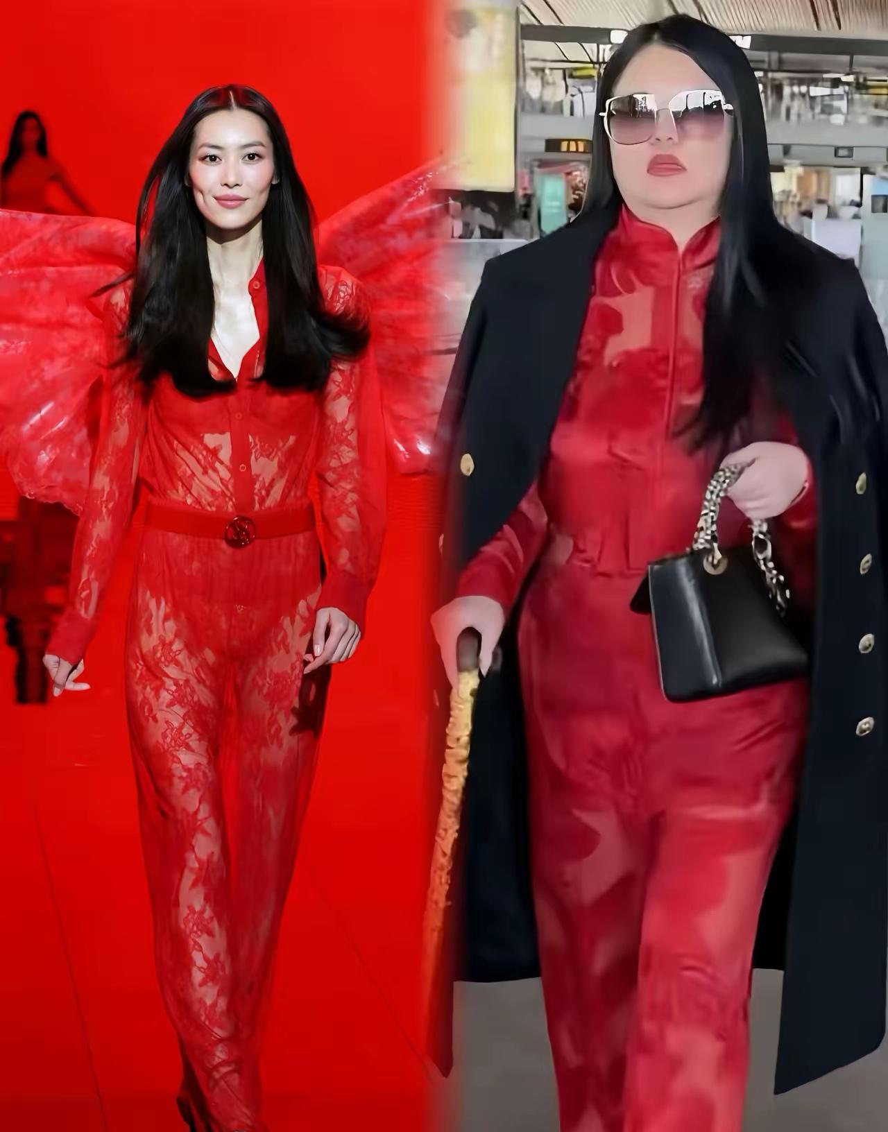 李湘机场这套衣服一曝光，才发现是全球首穿。不说款式怎么样，这排面确实不是一般人能