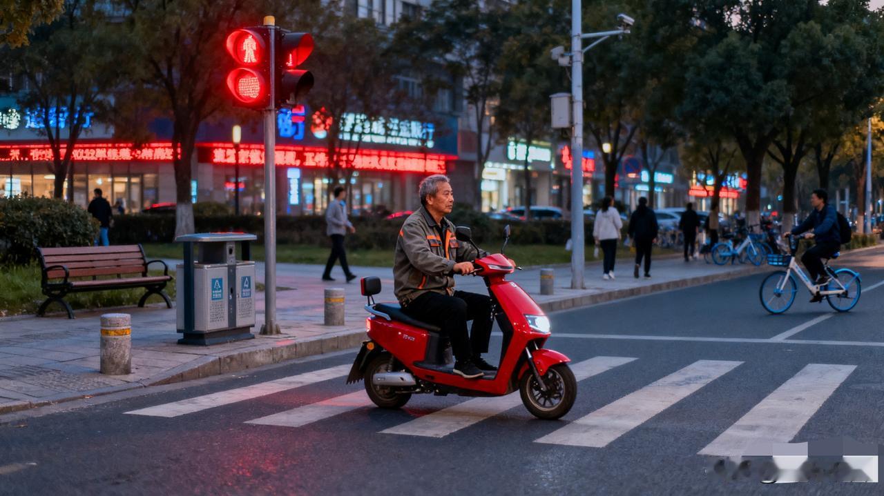 闯红灯还这么硬气，谁给他的胆昨天带儿子出去玩，下地铁后骑车回家，恰好在一个路