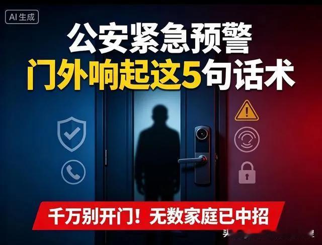 公安紧急预警：门外响起这5句话术，千万别开门！无数家庭已中招公安部门发布居家