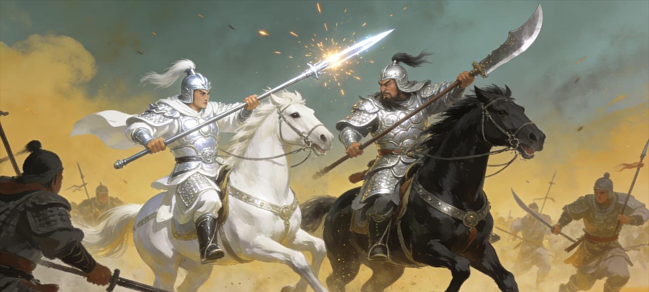 赵云学艺时，师父童渊对他说：“遇见颜良、文丑要小心，这两人武艺不在你之下。”赵云