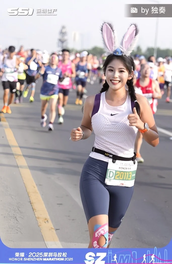 深圳马拉松351完赛🐰！又刷新个人全马pb啦！