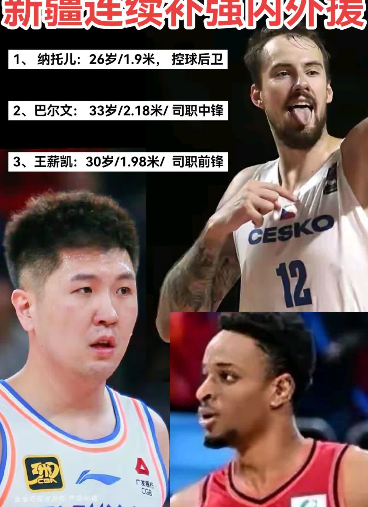 新疆广汇男篮近期内外援补强资料1、纳托儿：26岁/1.9米，控球后卫