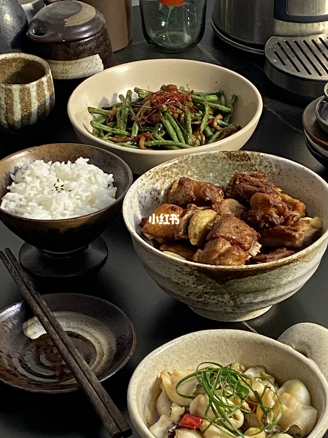 今日食谱📜蒜香排骨 豆角肉丝 豉油鱼片🥢