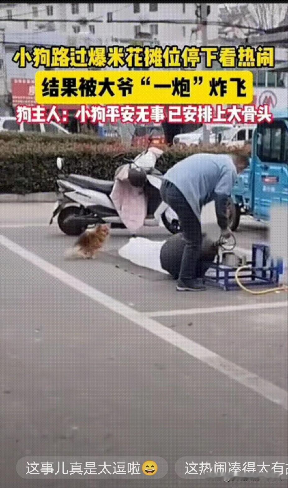 笑不活了，果然不是啥热闹都能凑！安徽，路边一位大爷正在爆爆米花，大声吆喝后就低头