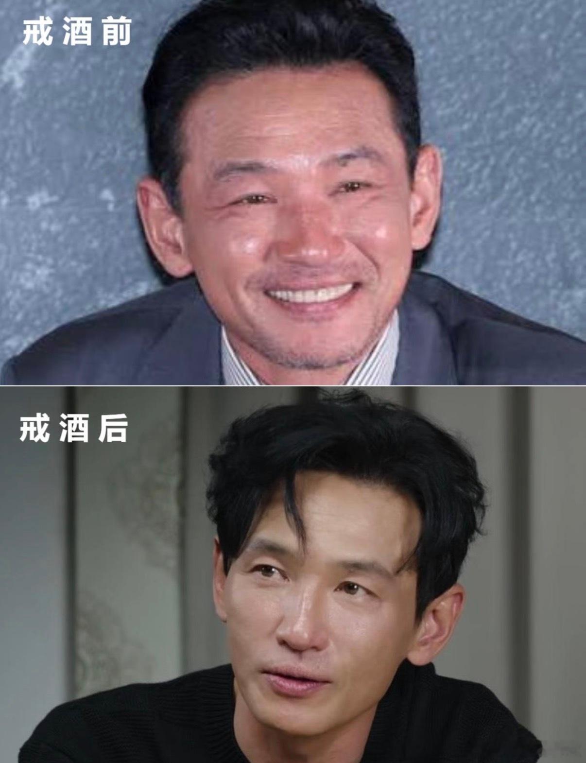 所以说某些“纵欲过度”脸，可能确实存在。韩国演员黄政民戒酒后肉眼可见的回春。“先