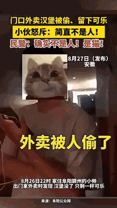 “解释不清了！”8月26日，安徽阜阳，一小伙半夜点了份外卖，外卖员给放在了门口，