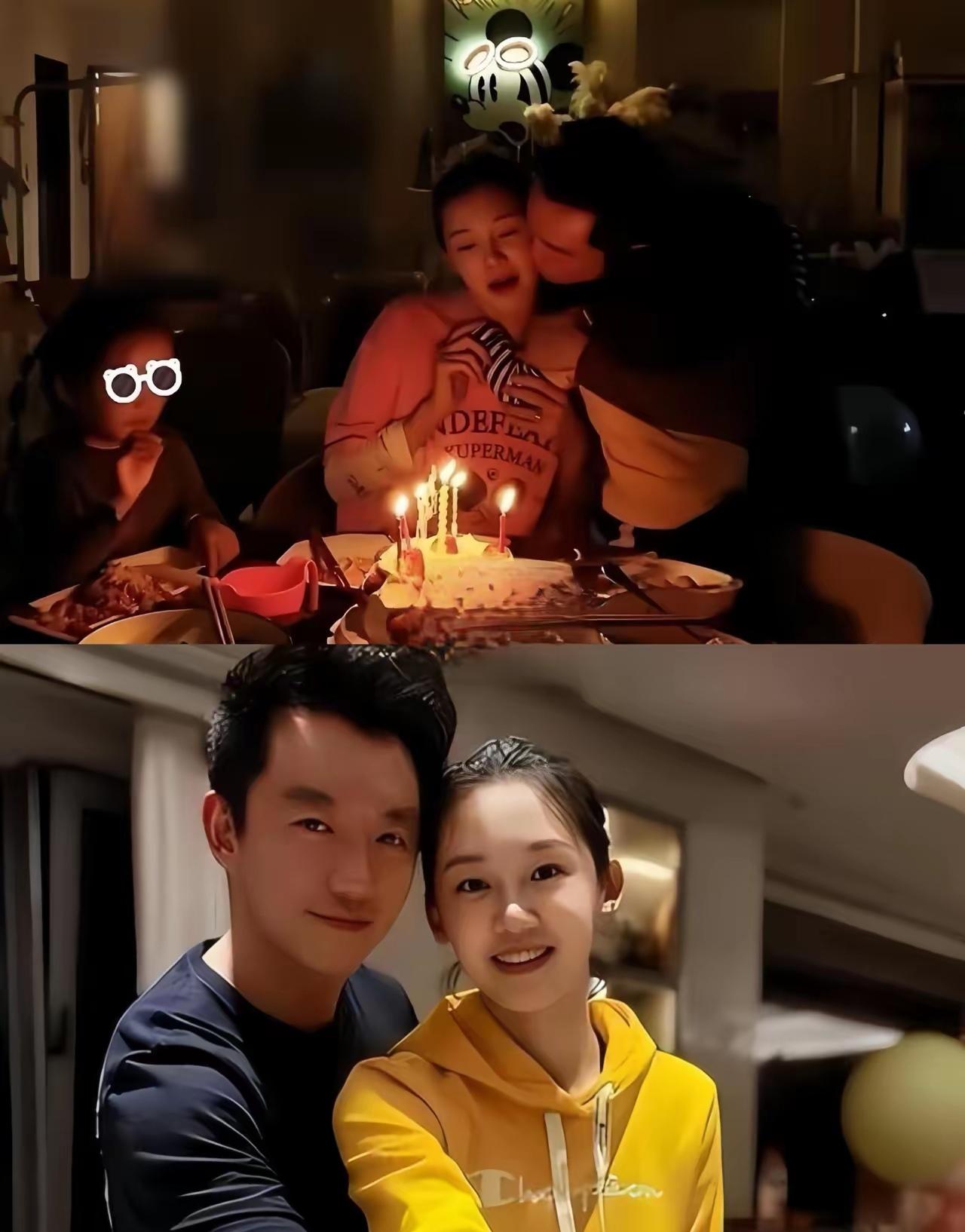 郑恺当着俩娃面亲苗苗那画面，谁看了不喊一句甜到齁！视频里苗苗系着围裙带娃揉