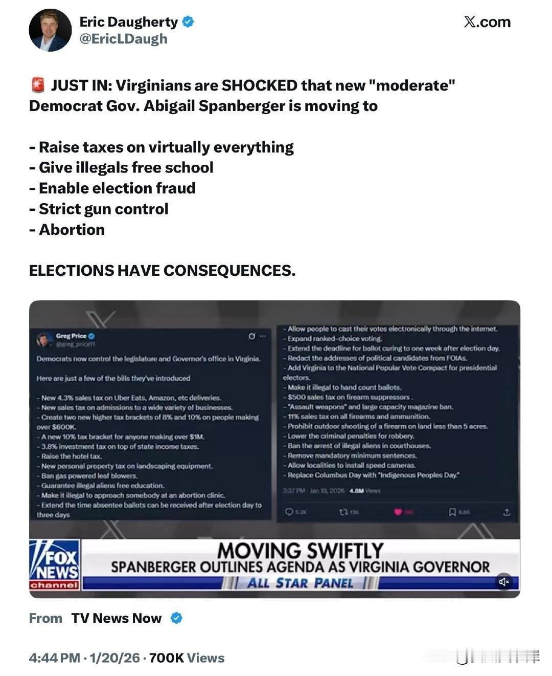 突发：弗吉尼亚州民众震惊地发现，新任“温和派”民主党州长AbigailSpa