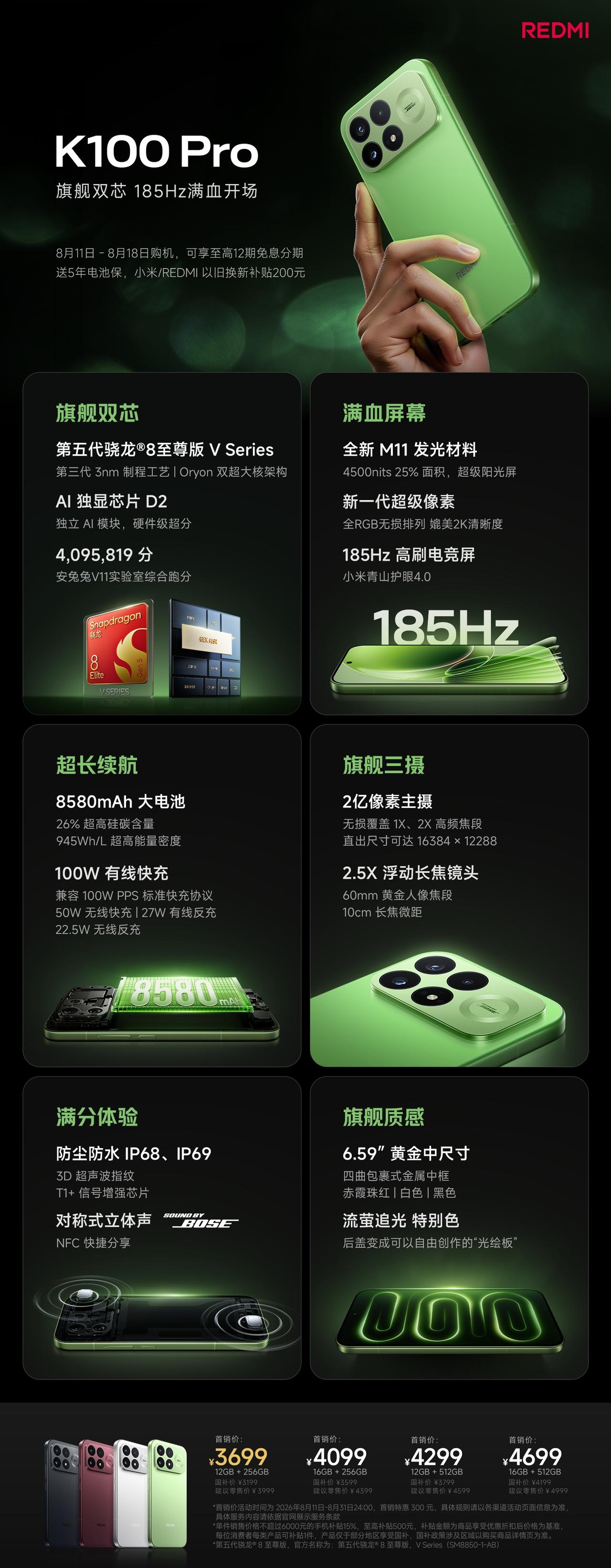 盘点科技资讯，RedmiK100Pro配置、价格无广汇总：RedmiK