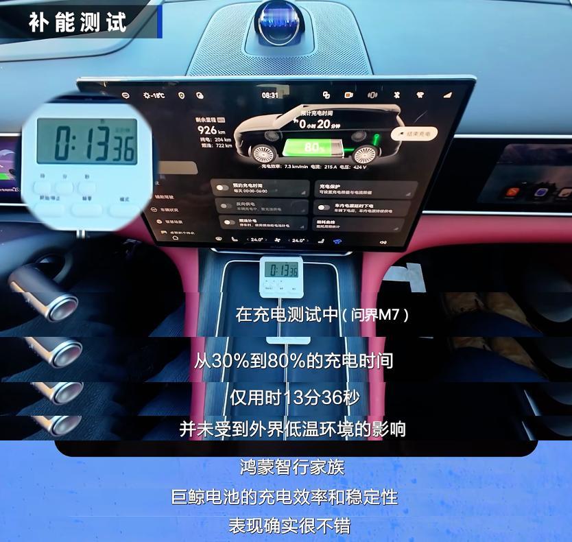 巨鲸电池发力，问界M7极寒补能不拖沓续航折损和充电慢，是冬季开新能源车最核心的