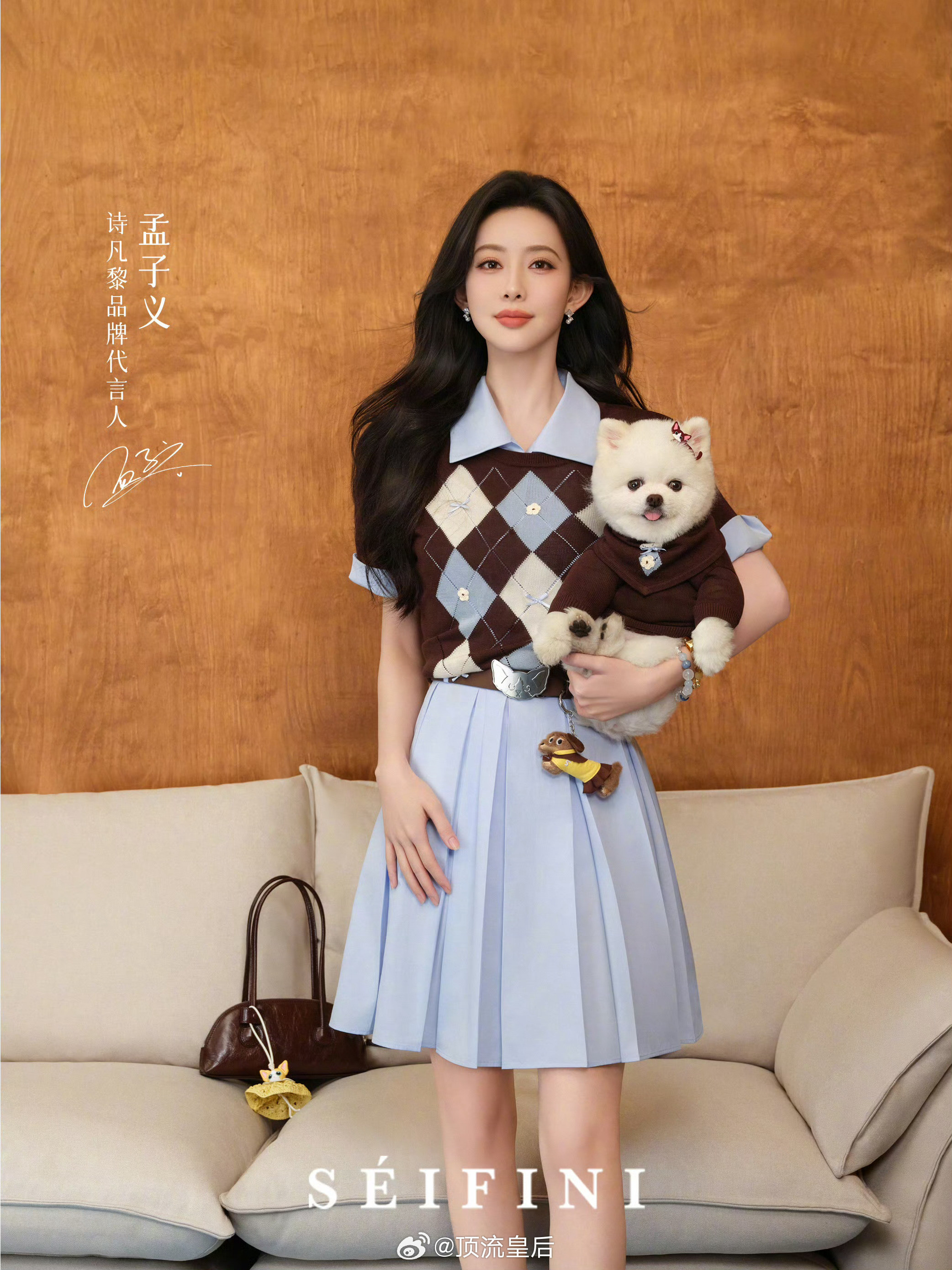 孟子义带巧克力拍大片，一人一宠的表现力也太棒了。