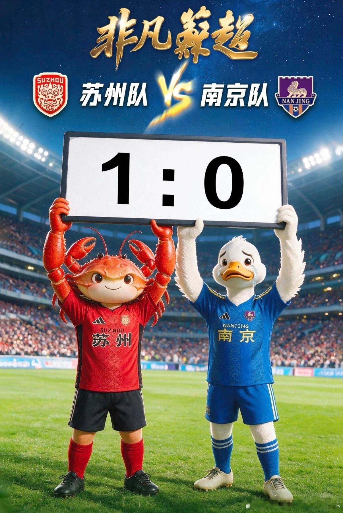 苏超“苏超”常规赛第18周战罢，苏州队主场1比0力克南京队，这场“江苏德比”的胜