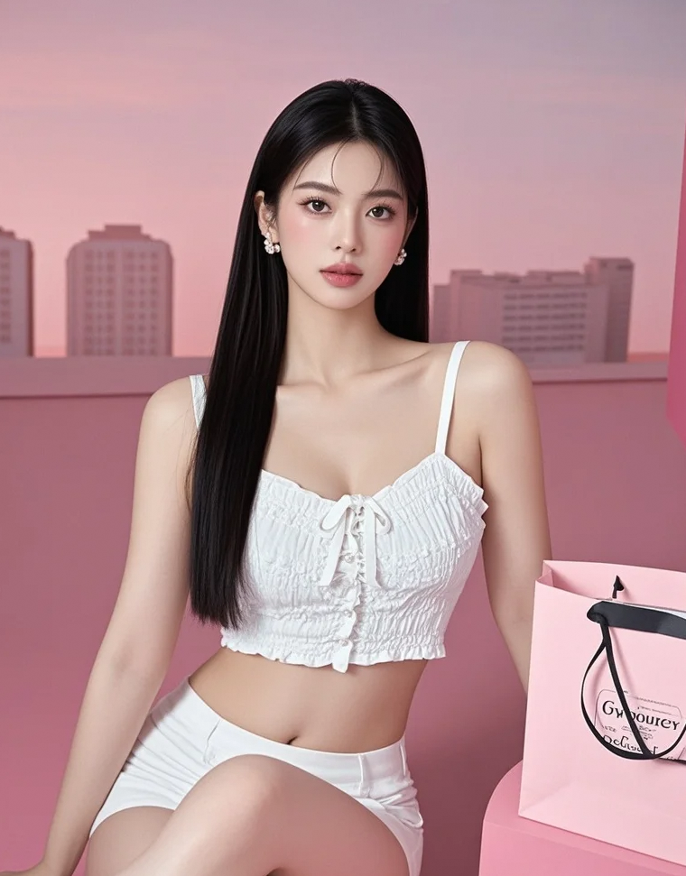 粉红活力空间，这位颜值超高的美女，是快乐源泉