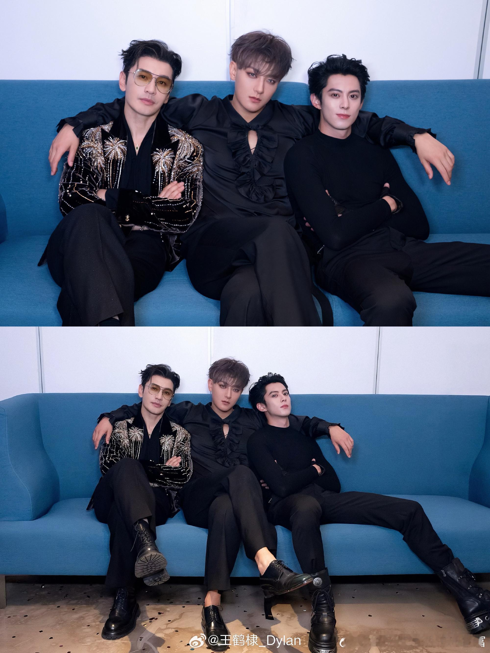 王鹤棣真的好喜欢黄子韬啊，晒了九张照片里有六张和黄子韬合照的，节目里就能看出来两