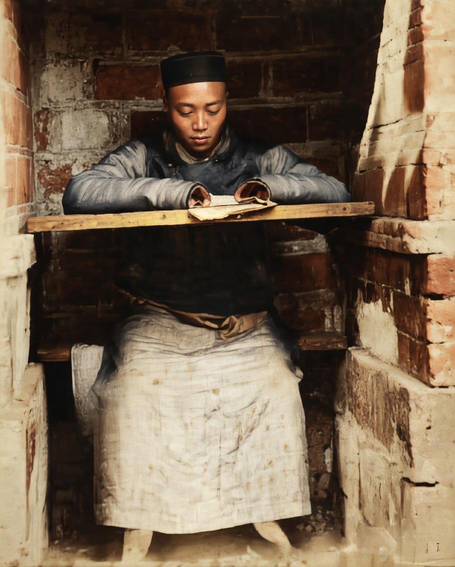 这是一张晚清科举考场（贡院号舍）的影像，真实还原了古代读书人参加科举考试的非处境