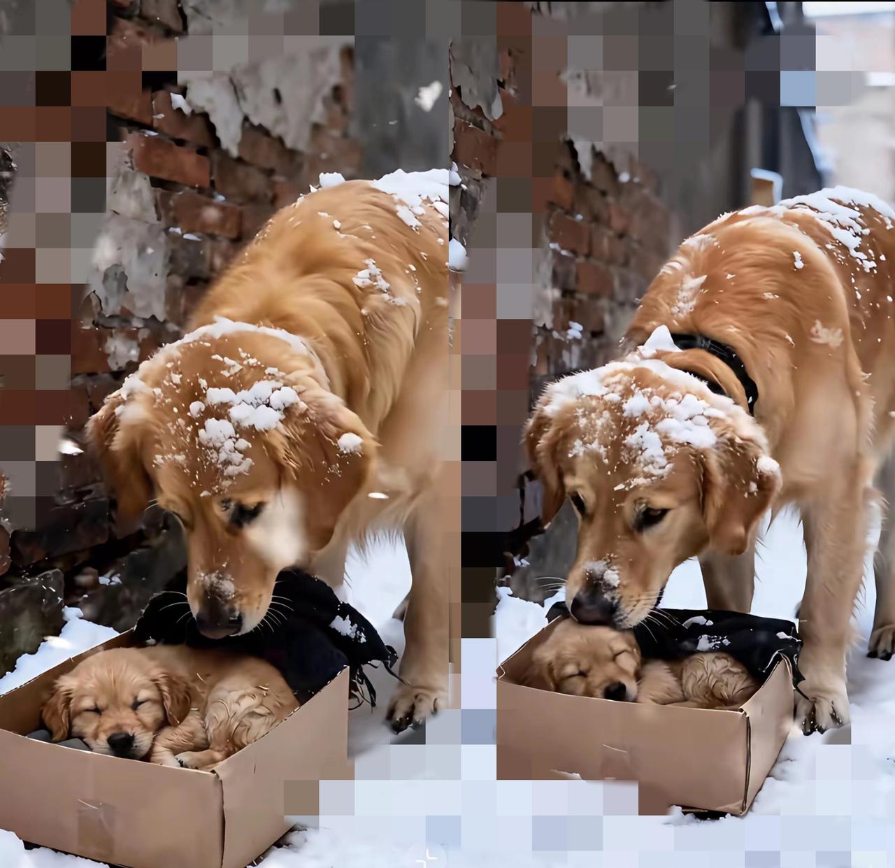 暴风雪裹着寒意的日子里，银装素裹的公园藏着最戳心的温暖！穿羽绒服