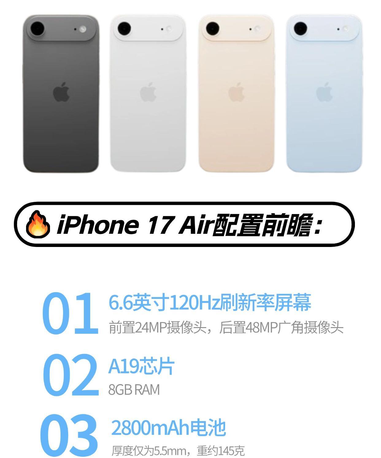 iPhone17Air超全细节曝光不出意外的话，马上在9月10日举行的苹
