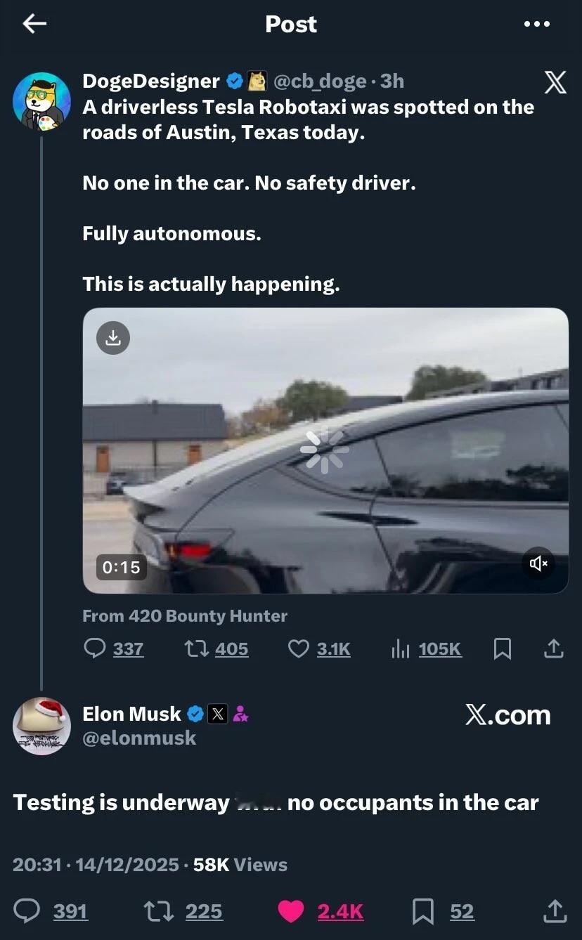 特斯拉(TSLA.US)开盘涨超4%，创年内新高。上周日，一名X用户拍摄到一辆M